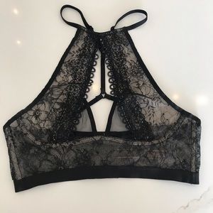 Victoria’s Secret black Lacey high neck bra